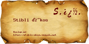 Stibli Ákos névjegykártya